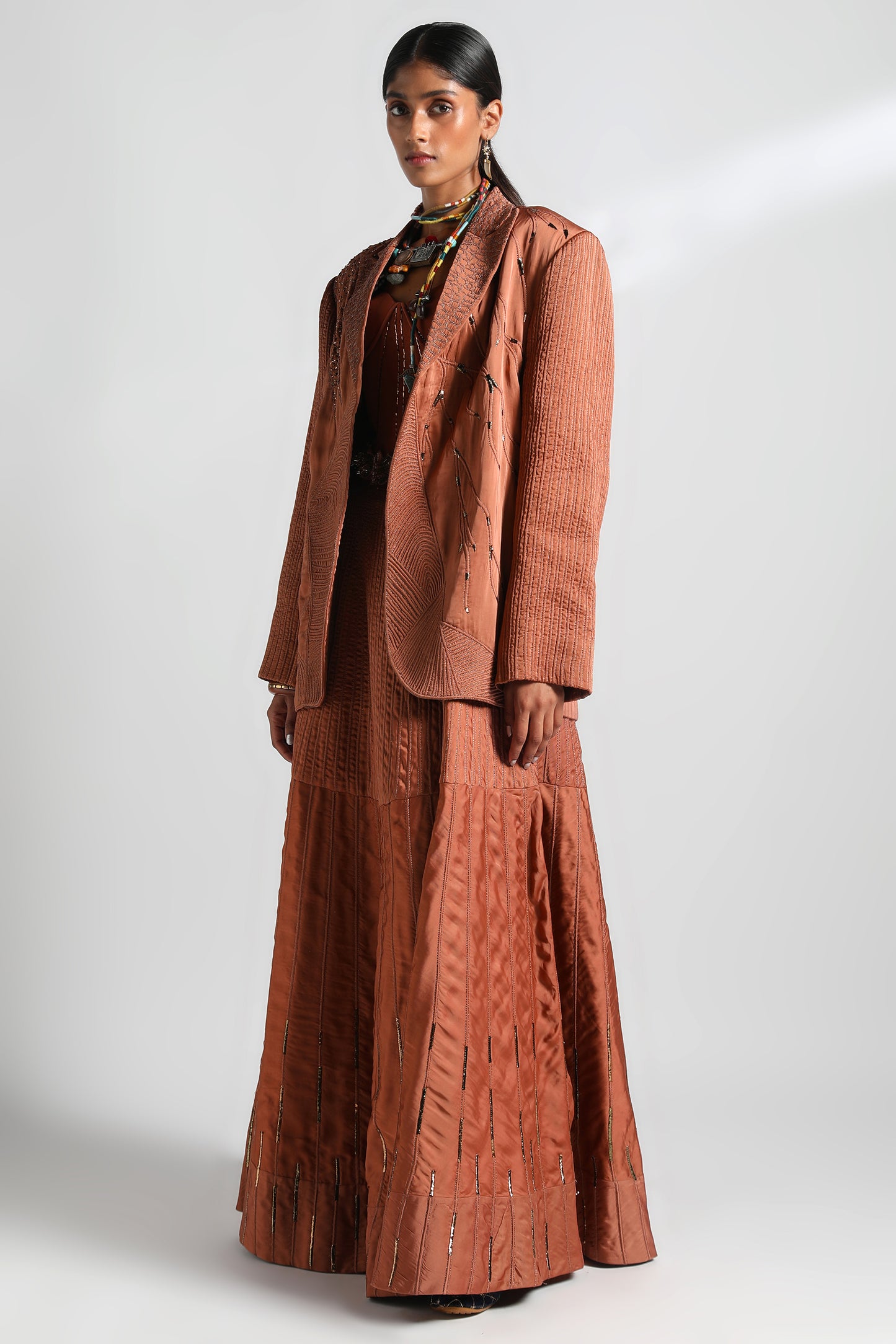 Jaisalmer Lehenga Set with jacket, corset, and intricate Mukaish dori work