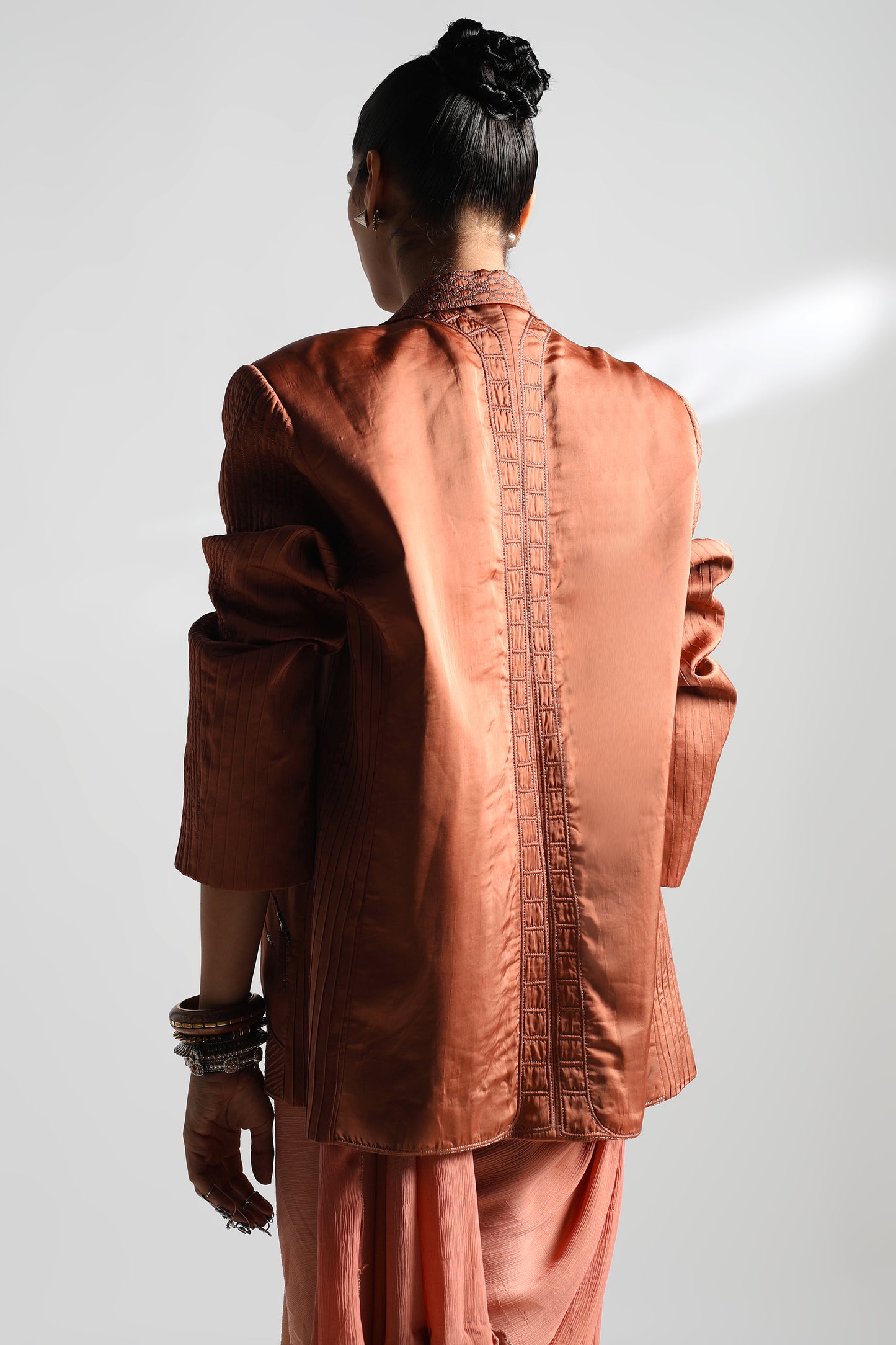 Back view of Jaisalmer jacket with intricate Mukaish work and detailing