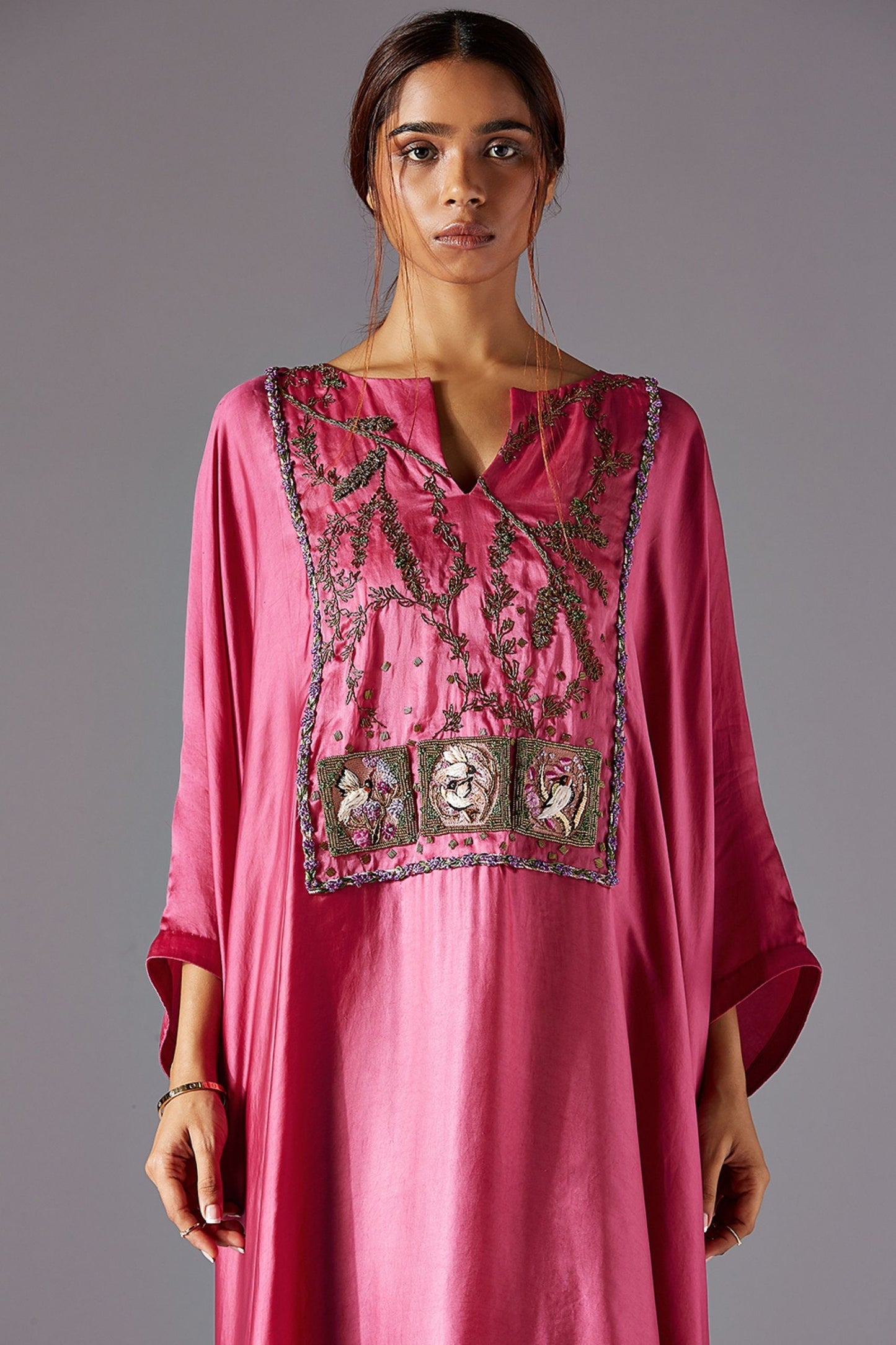 Focus on Nature-Inspired Jacobean Handwork on Elysian Jubba Kurta