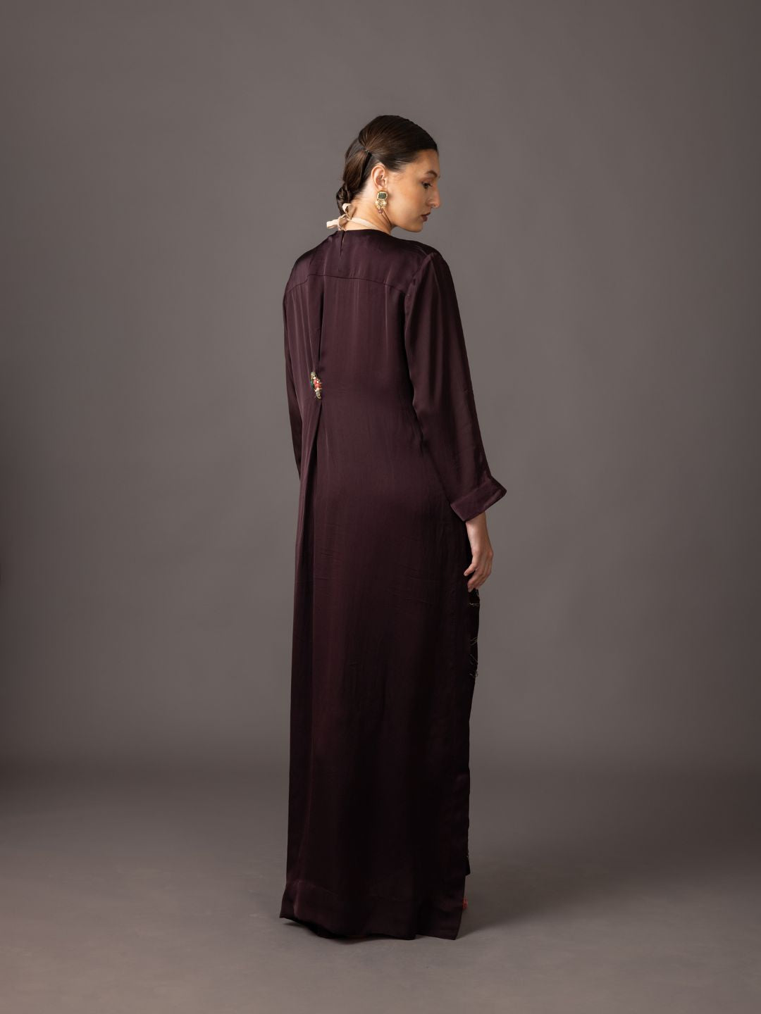 Sophisticated Humming Bird Kaftan - Luxury handmade 3D zardosi embroidery and fine fabric for elegant occasions