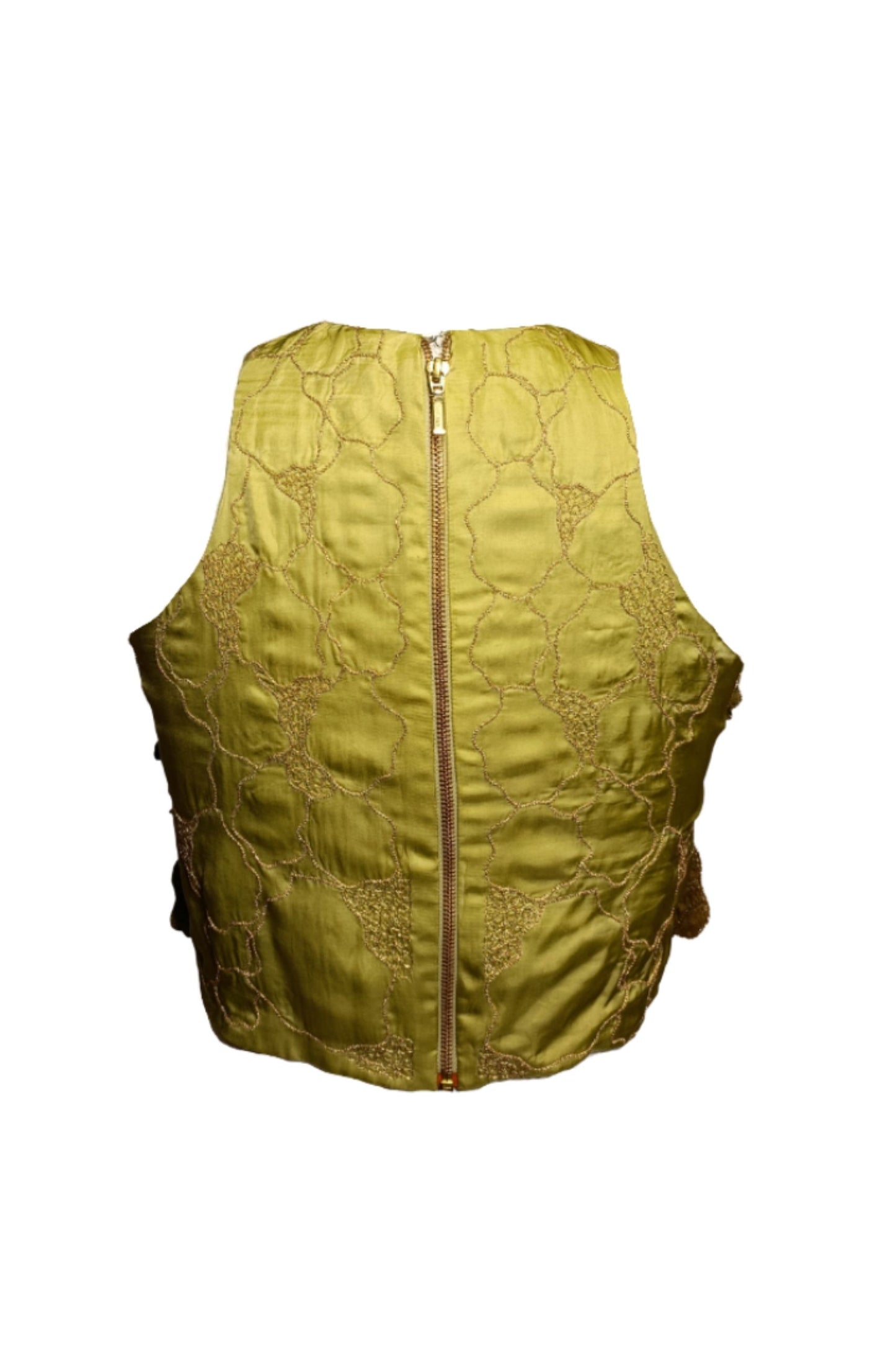 Back view of the designer top for women, showcasing refined tailoring and modern couture elegance by A Humming Way