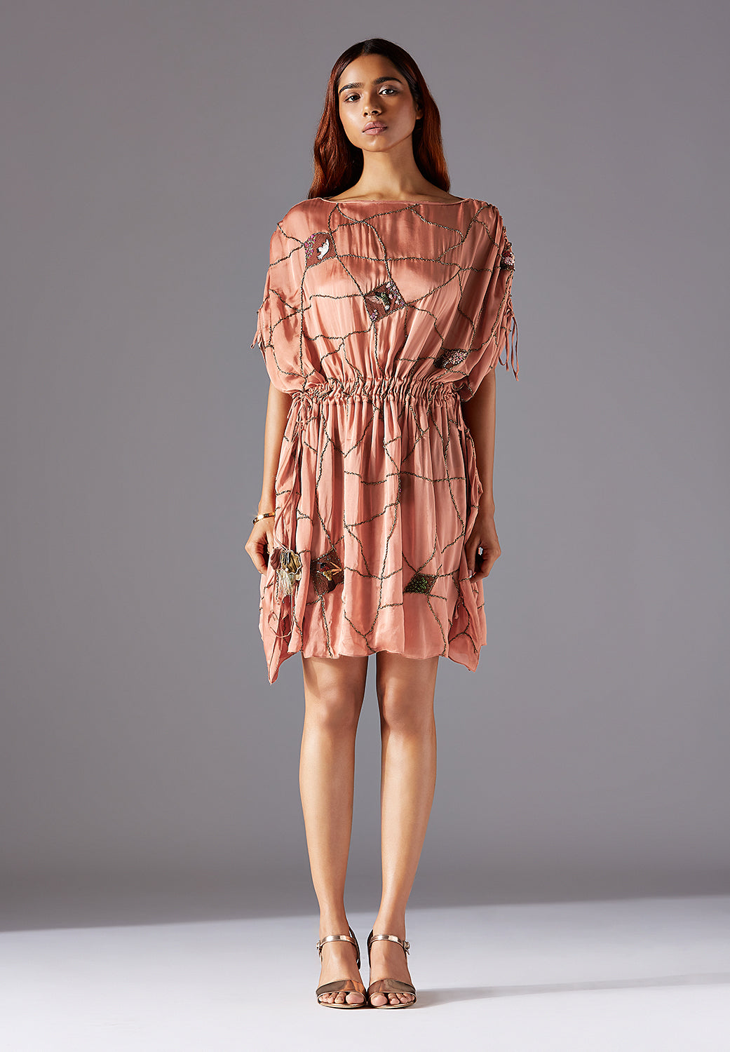 Barberry Kaftan Dress with Nature-Inspired Embroidery - Elegant Designer Wear for Women