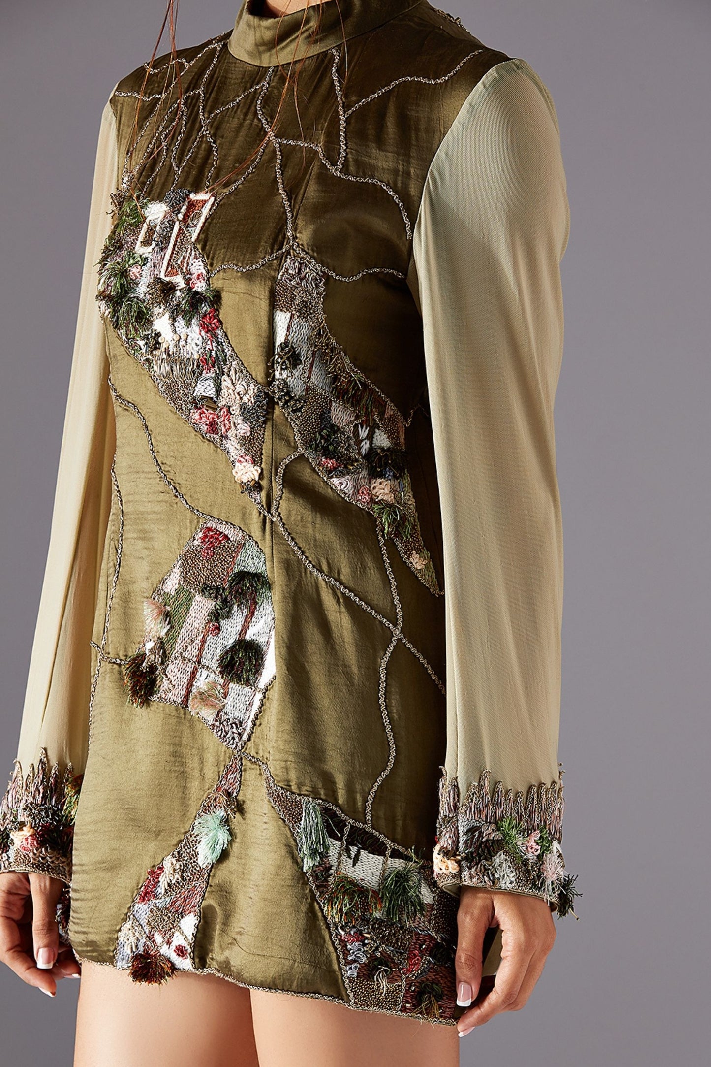 Focus on Jacobean Handwork and Modern Design on Tunic Kurta