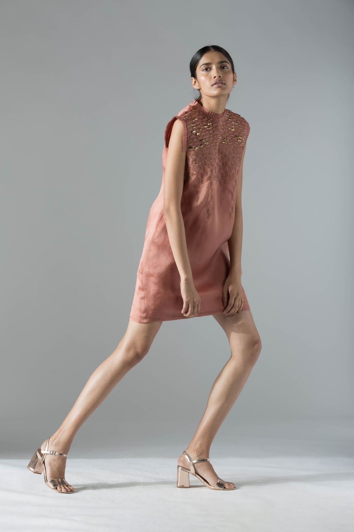 Luxury high-waist designer dress for women, featuring rope detailing and pleats for a stylish and modern look