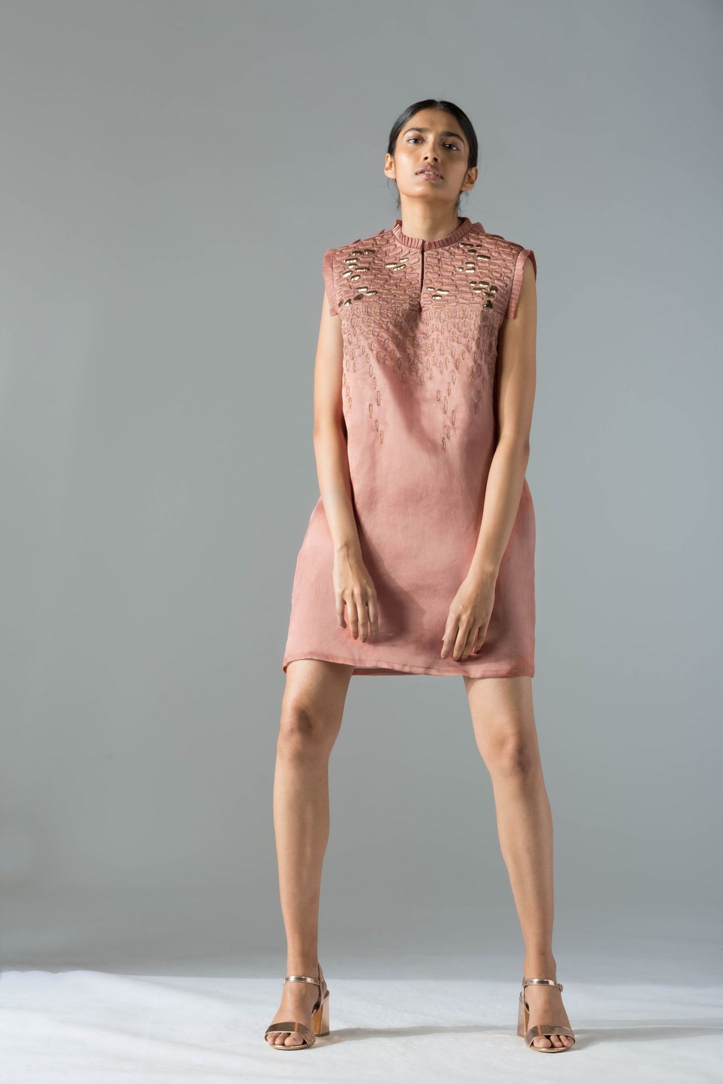Luxury high-waist designer dress for women with rope detailing, pleats, and a modern yet modest style, perfect for elegant fashion