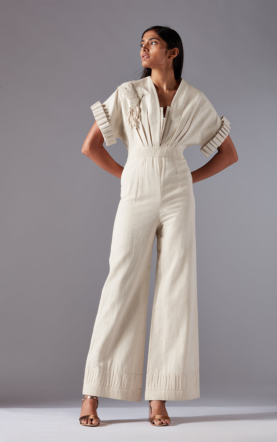 JUMP SUIT WITH DETAILS ON SLEEVES