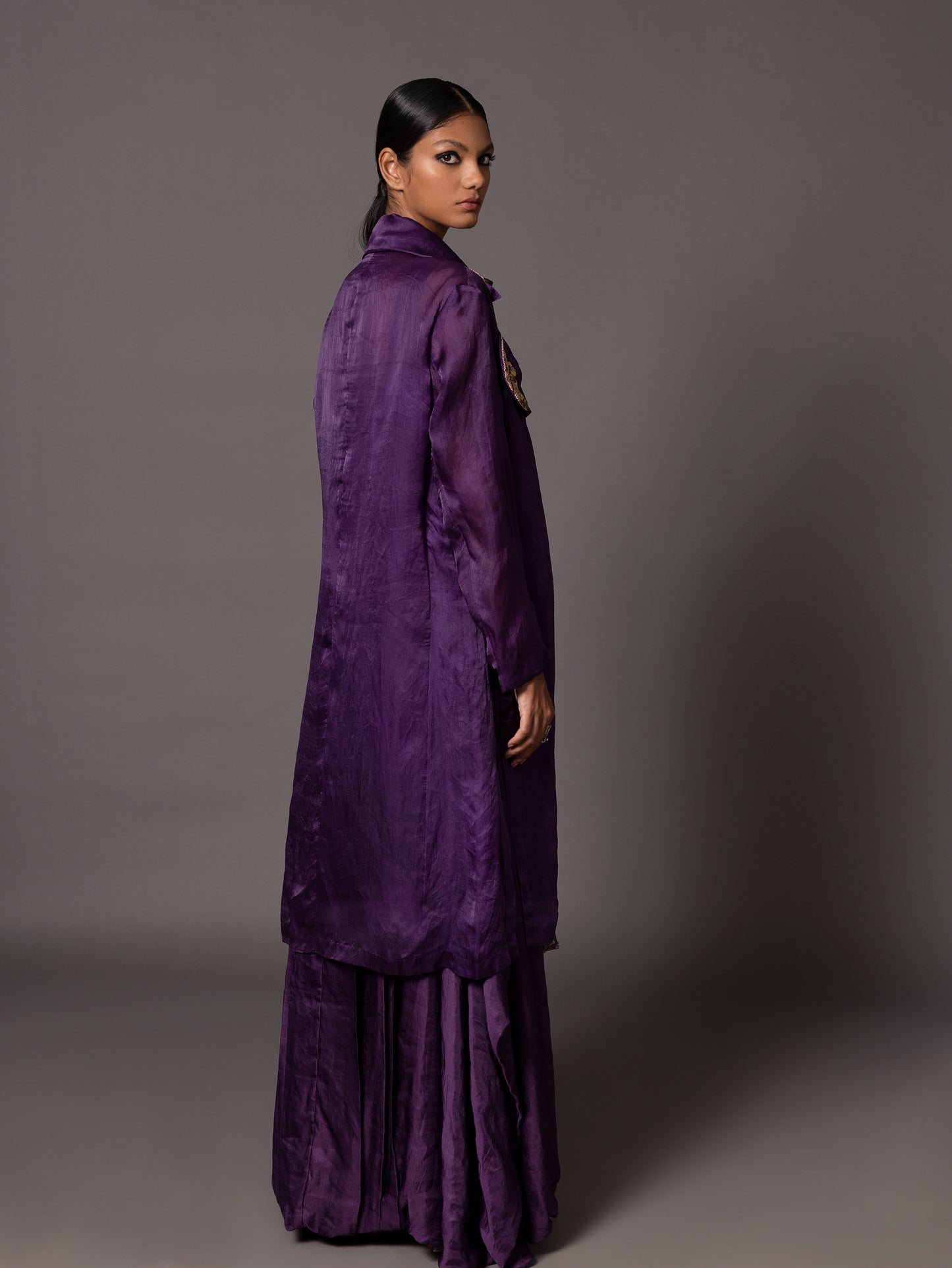 Purple Carpet Jacket And Corset Gown
