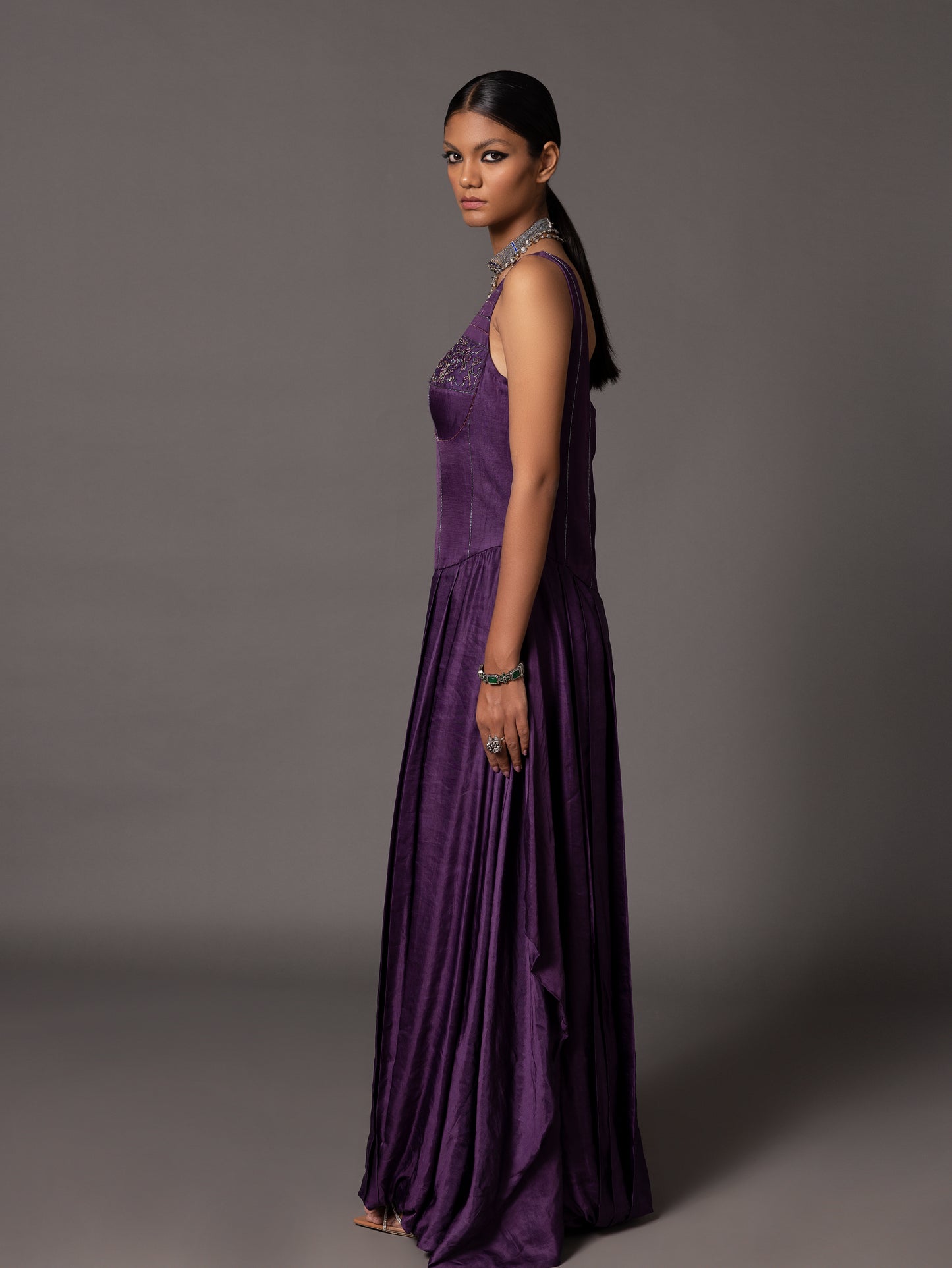 Roma Purple Corset Gown