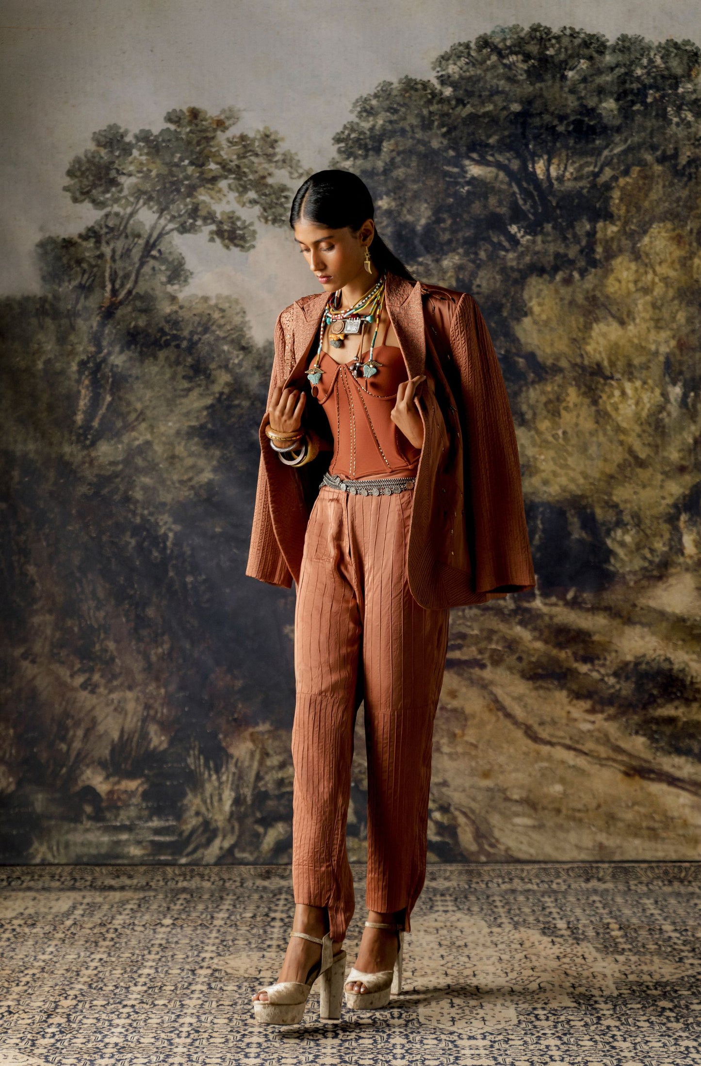 Jaisalmer Jacket with Jaisalmer Corset and Jaisalmer Pintuck Trousers