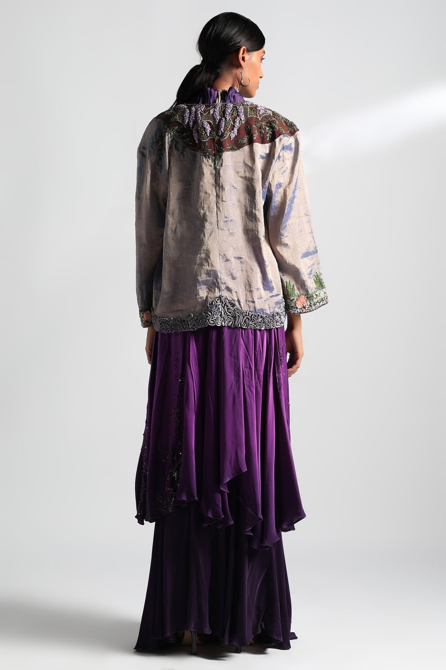 Elysian Iris Jacket with Ruching Top And Midnight Skirt