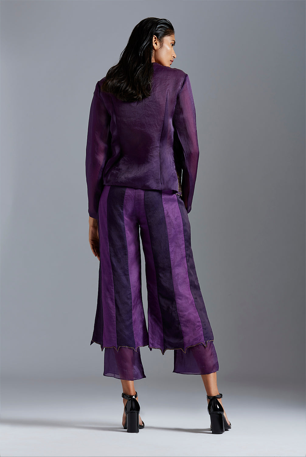 Angarakha Coat with Colour Block Layered  Pants