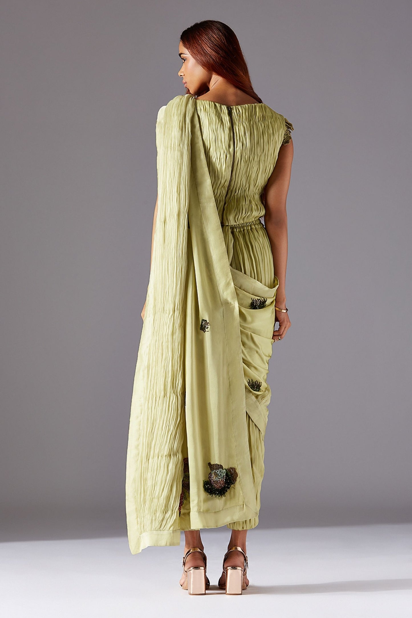 Machair Ruching Top with Machair Ruching Pants and Machair Dupatta