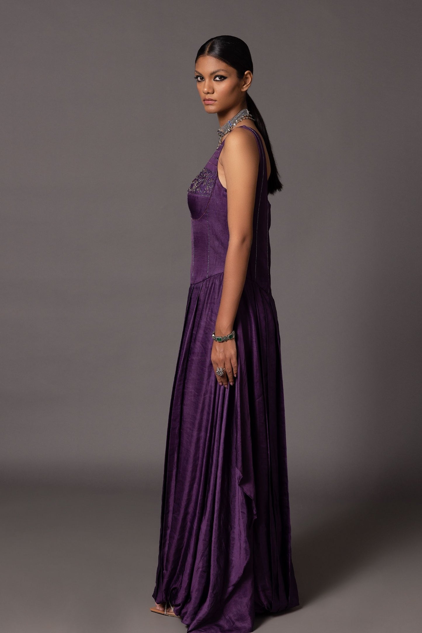 Roma Purple Corset Gown