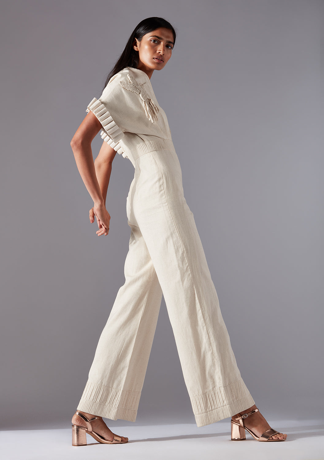 JUMP SUIT WITH DETAILS ON SLEEVES