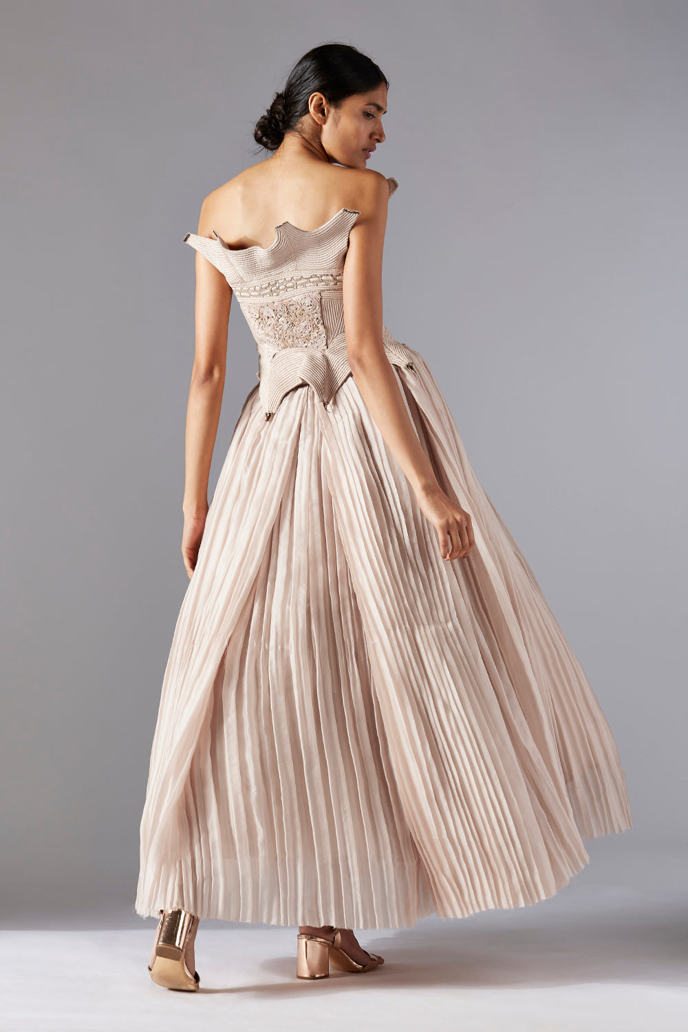 Frog Corset Top with Pleated Ballroom Skirt
