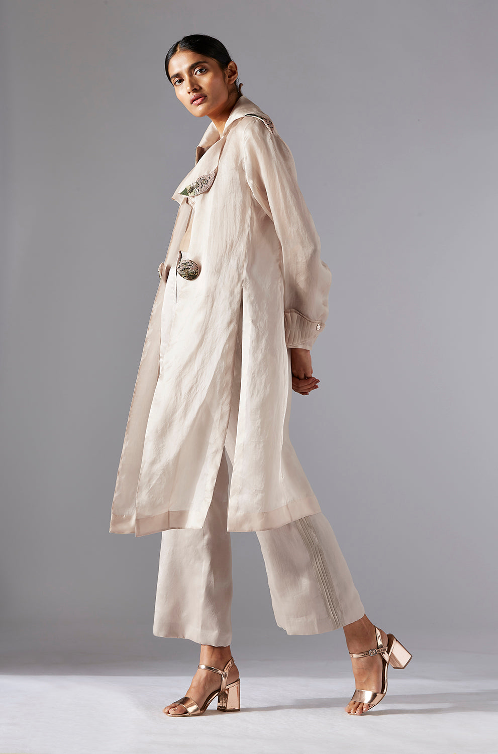 Carpet Jacket With Organza Pants