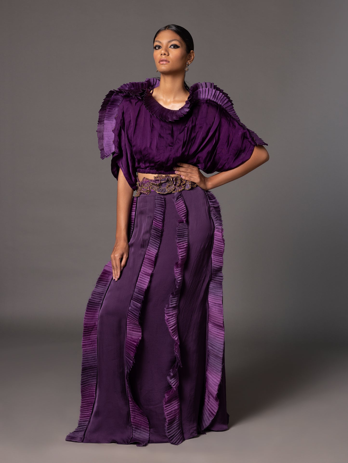 Purple Mushroom Top And Fin Skirt With Mushroom Belt