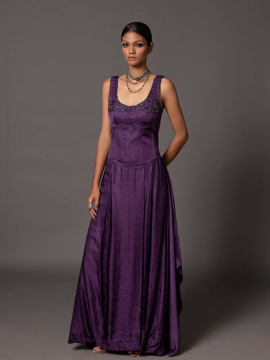 Roma Purple Corset Gown